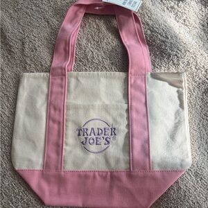 Trader Joe’s Pink and Cream Tote Bag